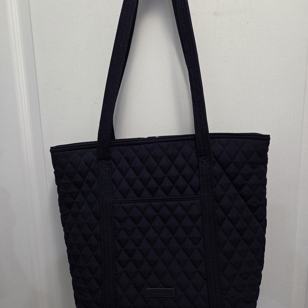 Quilted Navy Blue Tote Bag